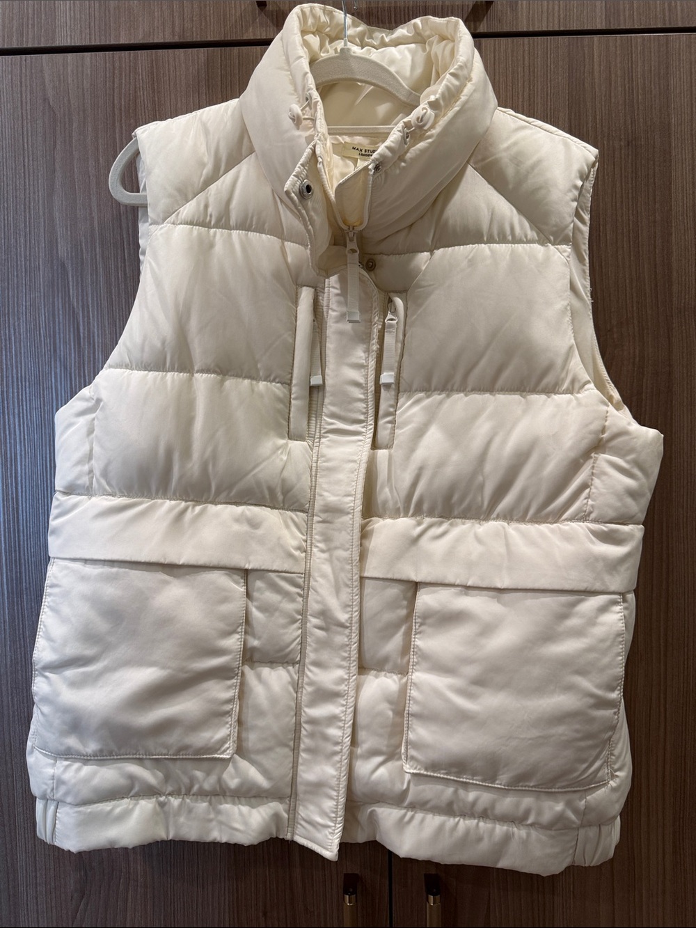 Max Studio Cream Quilted Puffer Vest